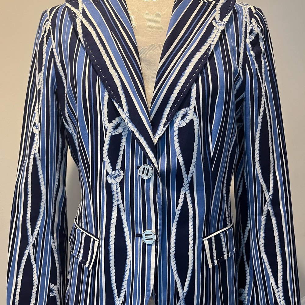 Navy/Baby Blue Nautical Women's Blazer